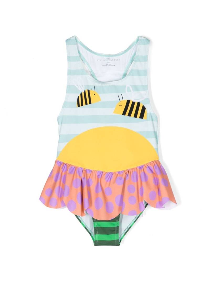 Stella McCartney Kids bumblebee-print swimsuit - Green von Stella McCartney Kids