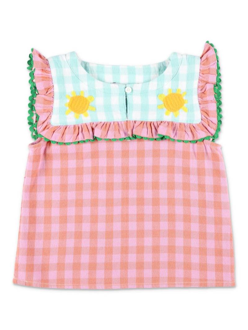 Stella McCartney Kids checked ruffle-trim top - Pink von Stella McCartney Kids