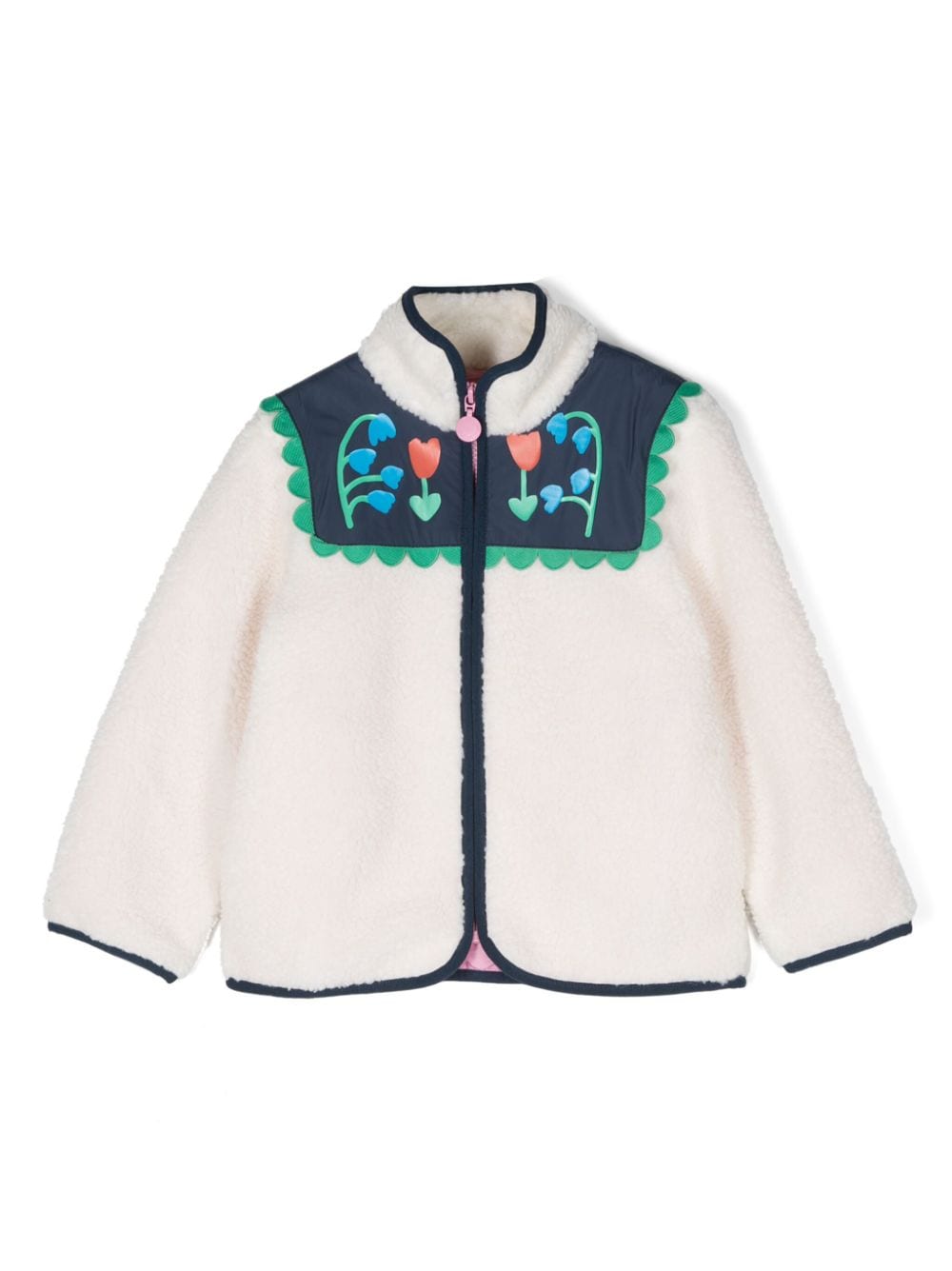 Stella McCartney Kids contrast-trim fleece jacket - White von Stella McCartney Kids