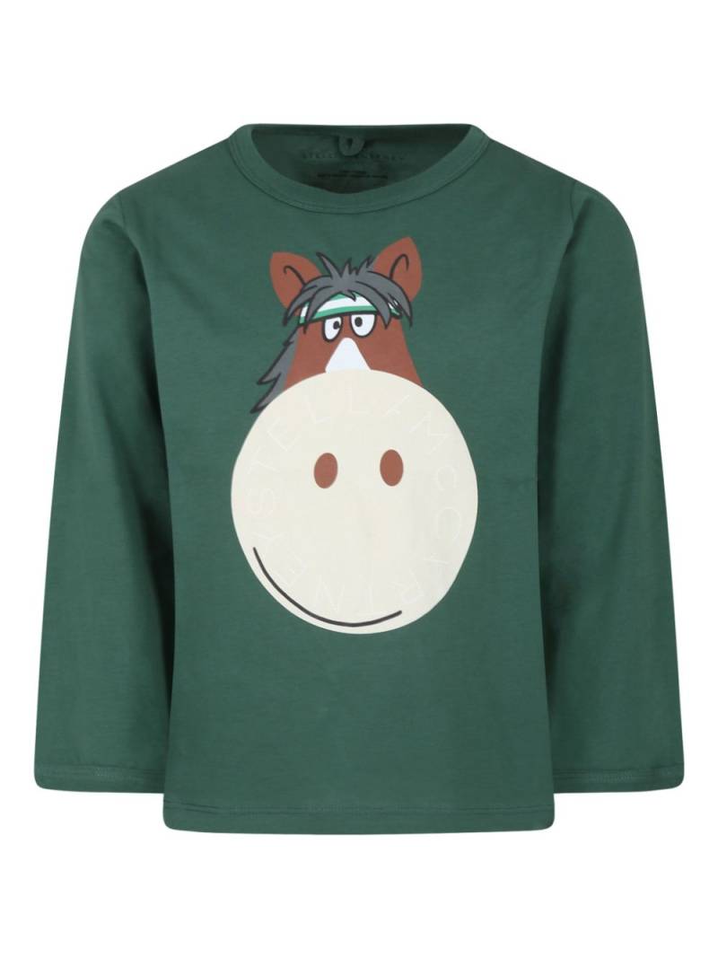 Stella McCartney Kids donkey-print organic cotton T-shirt - Green von Stella McCartney Kids