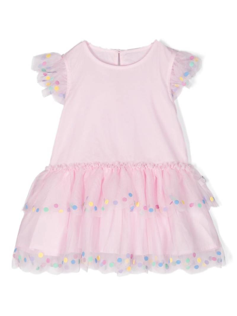 Stella McCartney Kids dot-detail tulle mesh dress - Pink von Stella McCartney Kids