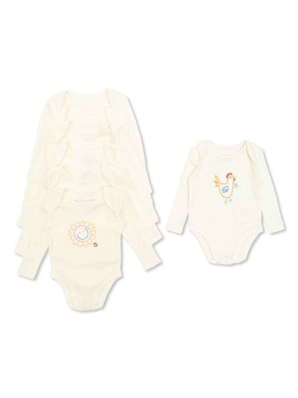 Stella McCartney Kids embroidered bodysuits (pack of seven) - White von Stella McCartney Kids