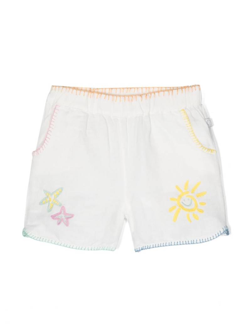 Stella McCartney Kids embroidered chambray shorts - White von Stella McCartney Kids