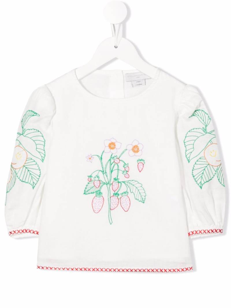 Stella McCartney Kids embroidered cotton blouse - White von Stella McCartney Kids