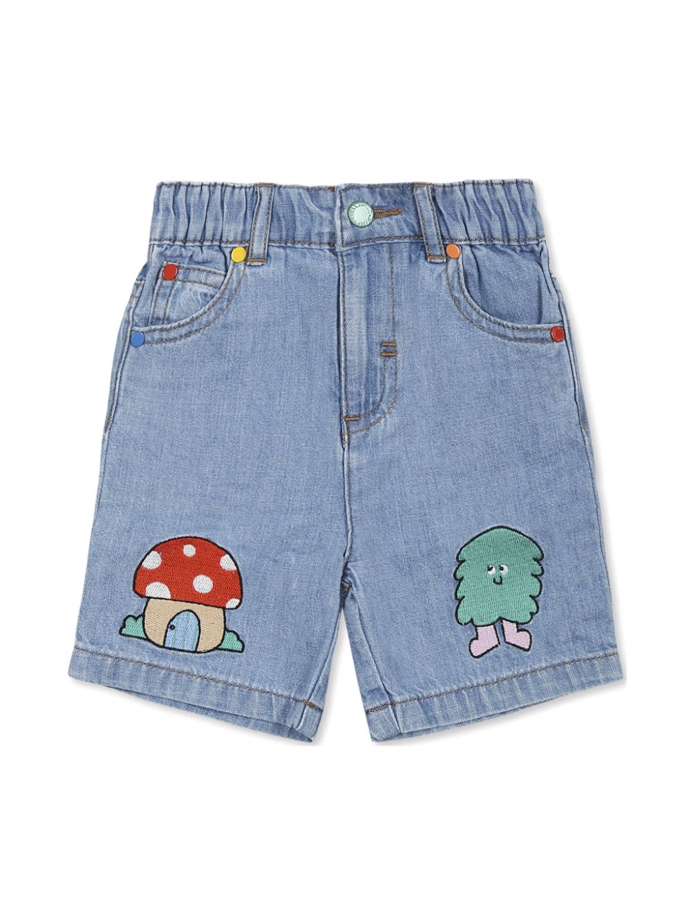 Stella McCartney Kids embroidered denim shorts - Blue von Stella McCartney Kids