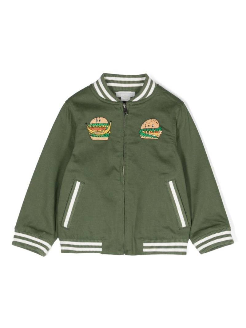 Stella McCartney Kids embroidered-motif bomber-jacket - Green von Stella McCartney Kids