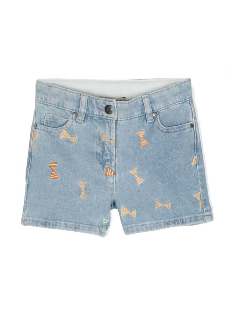 Stella McCartney Kids embroidered-motif denim shorts - Blue von Stella McCartney Kids