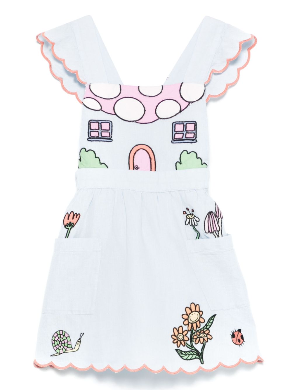 Stella McCartney Kids embroidered-motif dress - Blue von Stella McCartney Kids