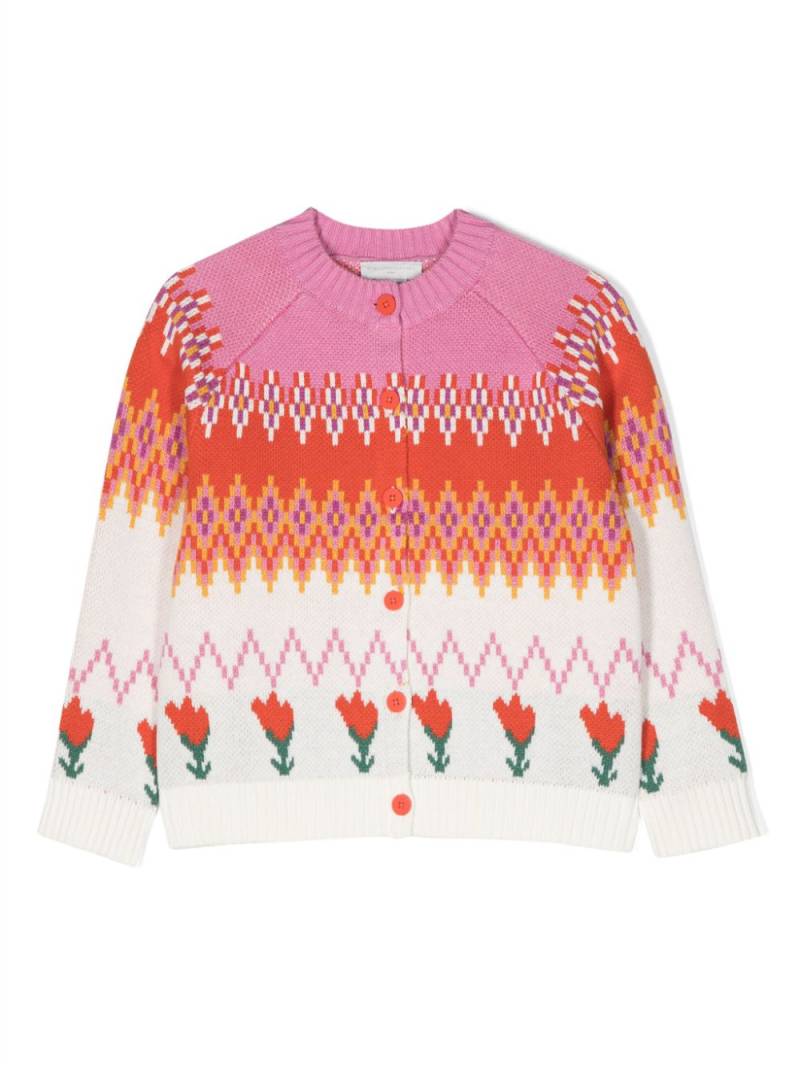 Stella McCartney Kids fair-isle intarsia-knit cardigan - Orange von Stella McCartney Kids