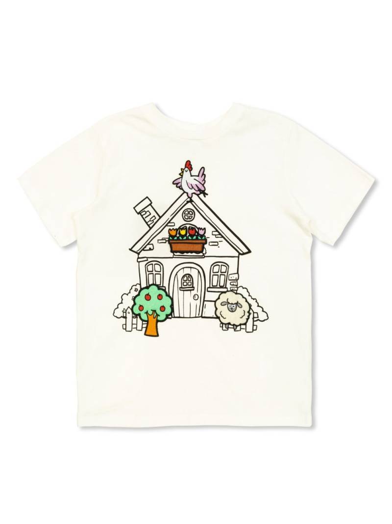 Stella McCartney Kids farmhouse-print cotton t-shirt - White von Stella McCartney Kids