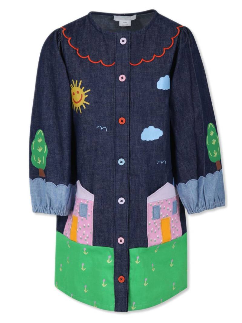 Stella McCartney Kids farmyard appliqué sleeveless dress - Blue von Stella McCartney Kids