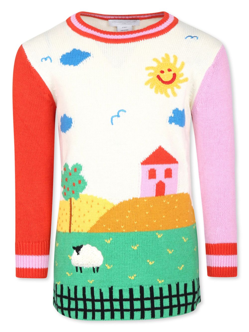 Stella McCartney Kids farmyard-graphic knitted dress - White von Stella McCartney Kids