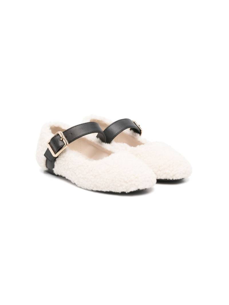 Stella McCartney Kids faux-shearling ballet flats - White von Stella McCartney Kids