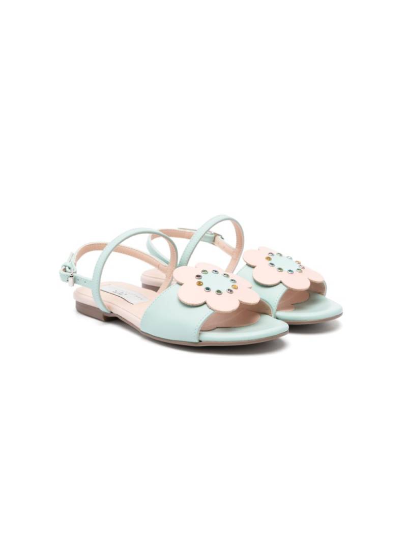 Stella McCartney Kids floral-appliqué faux-leather sandals - Green von Stella McCartney Kids