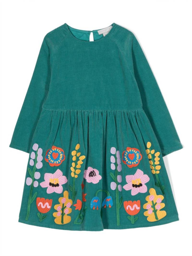 Stella McCartney Kids floral-embroidered cotton dress - Green von Stella McCartney Kids