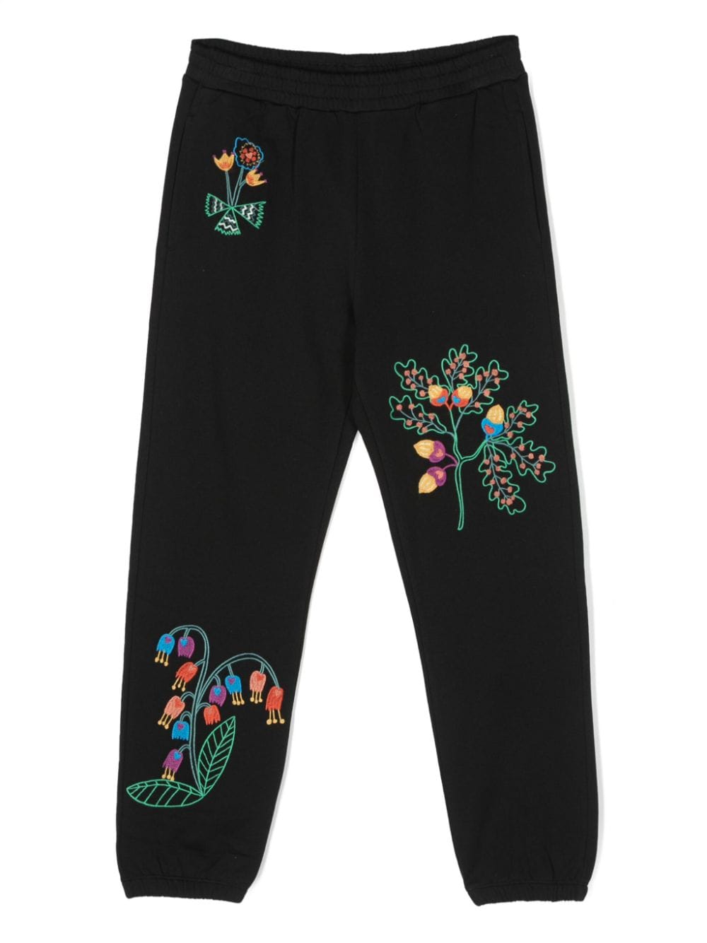 Stella McCartney Kids floral-embroidered cotton track pants - Black von Stella McCartney Kids