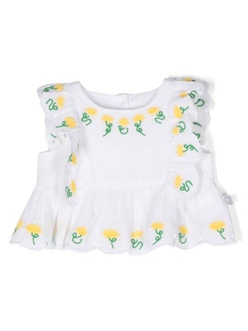 Stella McCartney Kids floral-embroidered dress - White von Stella McCartney Kids