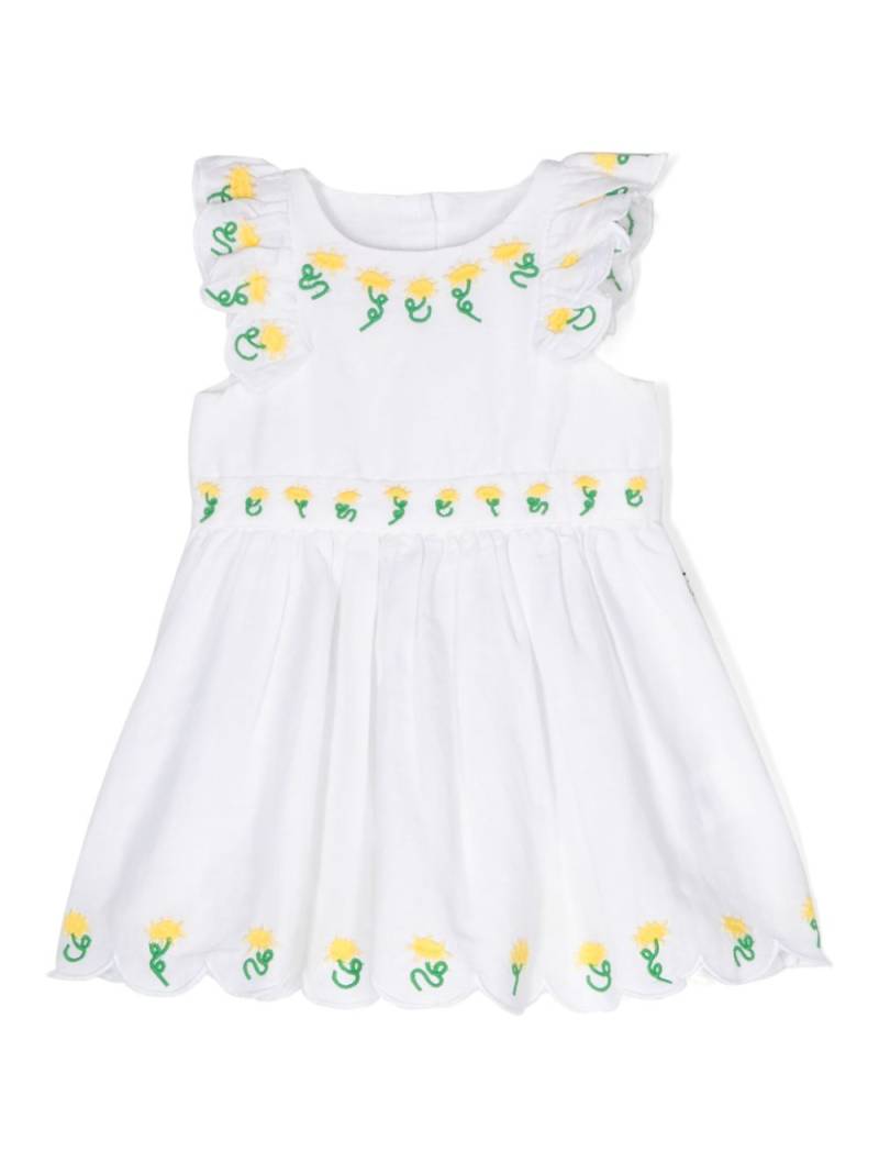 Stella McCartney Kids floral-embroidered sleeveless dress - White von Stella McCartney Kids