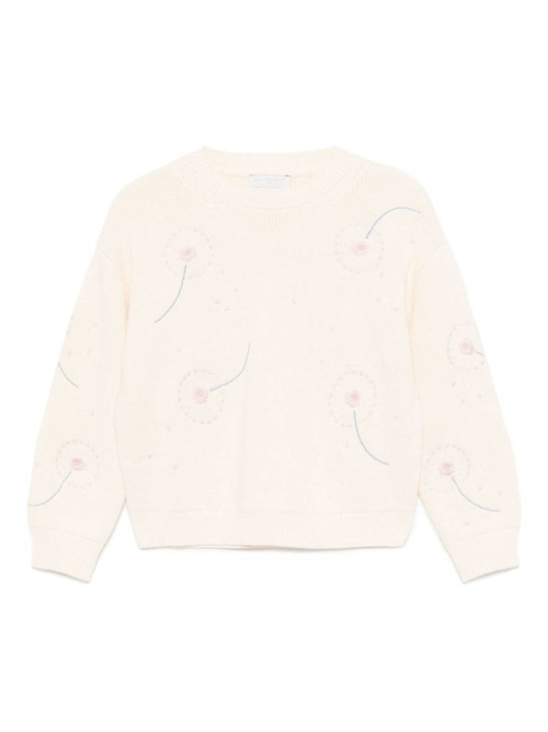 Stella McCartney Kids floral embroidered sweater - Neutrals von Stella McCartney Kids