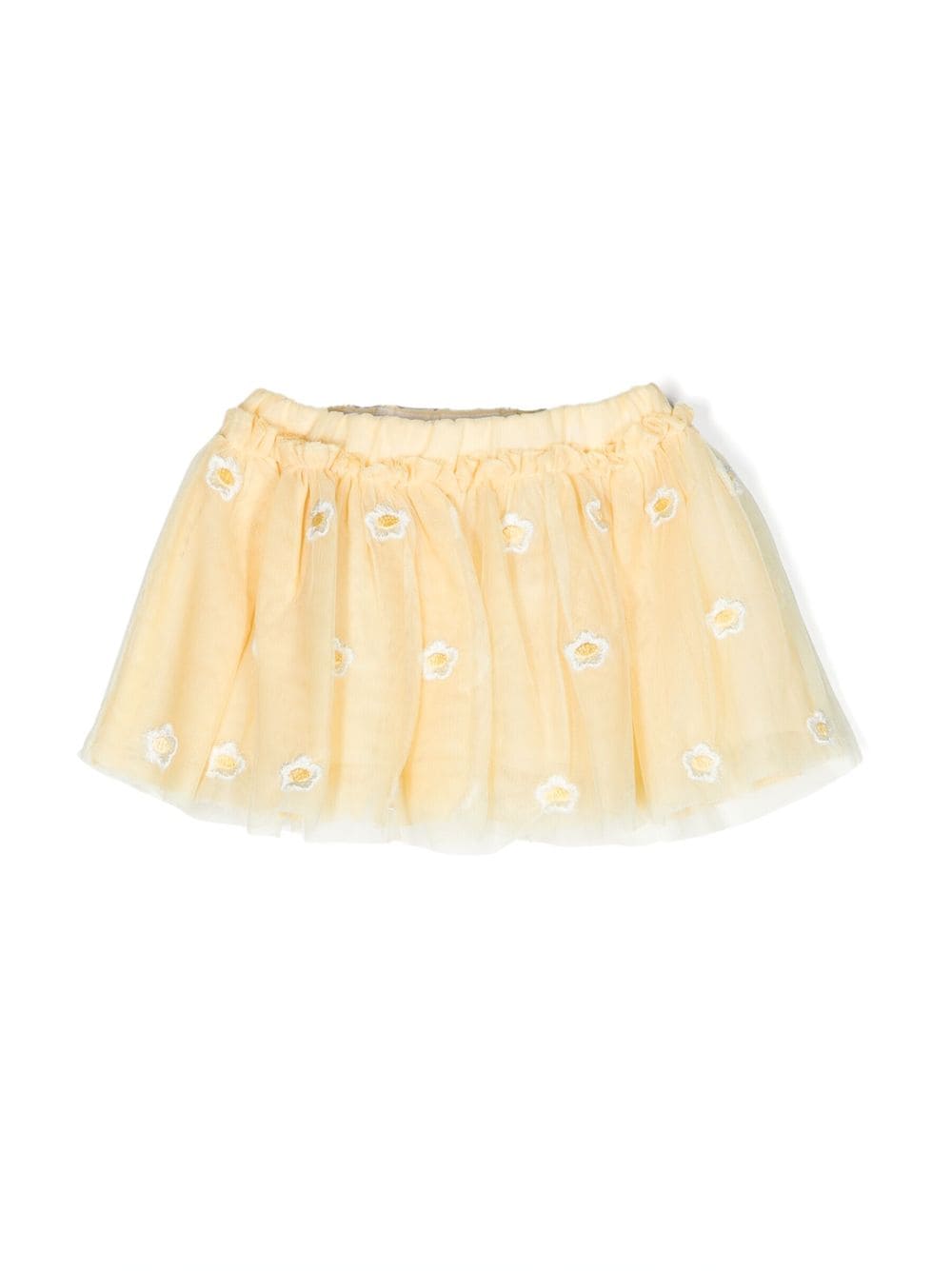 Stella McCartney Kids floral-embroidered tulle miniskirt - Yellow von Stella McCartney Kids