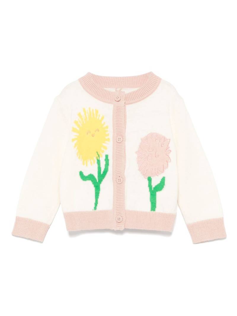 Stella McCartney Kids floral-embroidery cardigan - Neutrals von Stella McCartney Kids