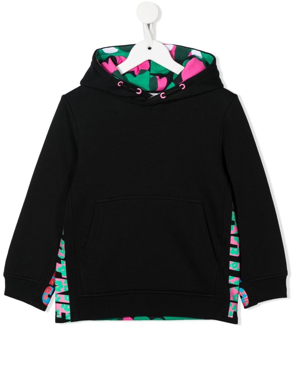 Stella McCartney Kids floral-logo-print hoodie - Black von Stella McCartney Kids