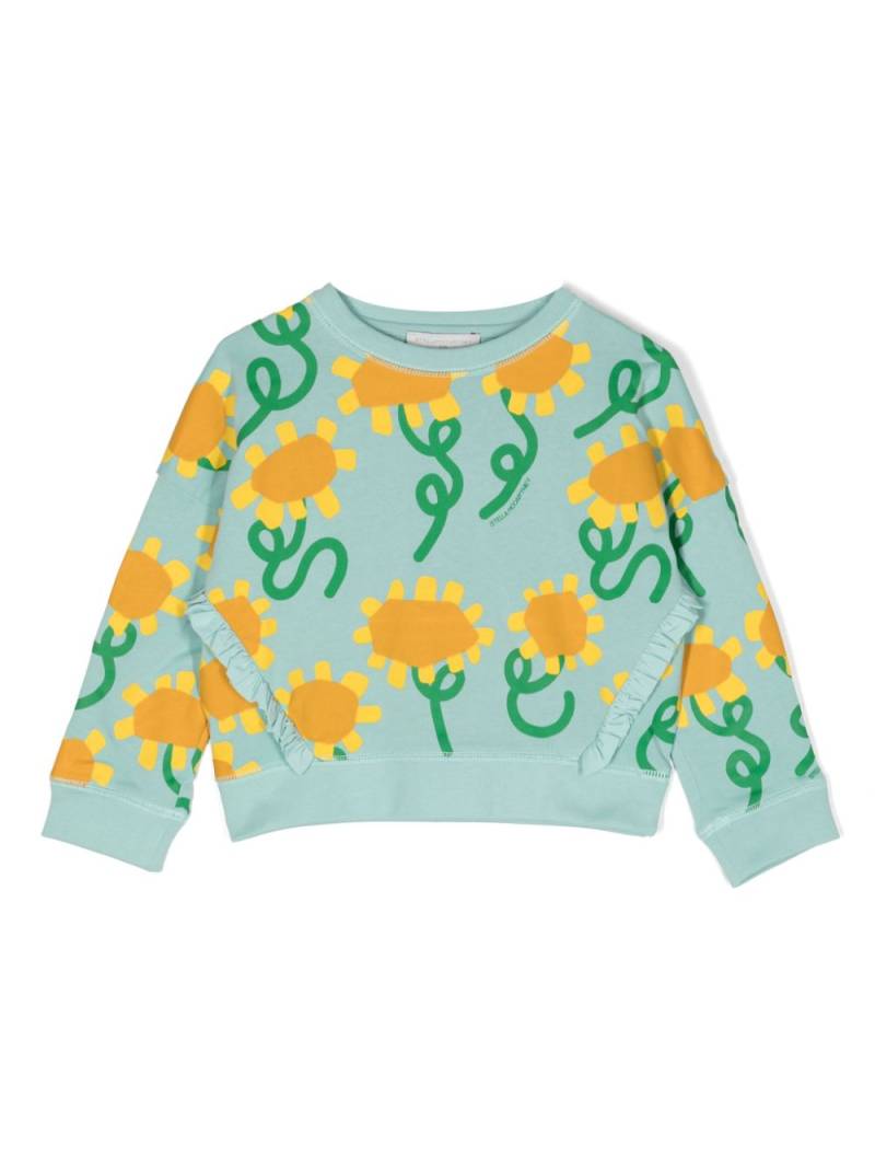 Stella McCartney Kids floral-print cotton sweatshirt - Blue von Stella McCartney Kids