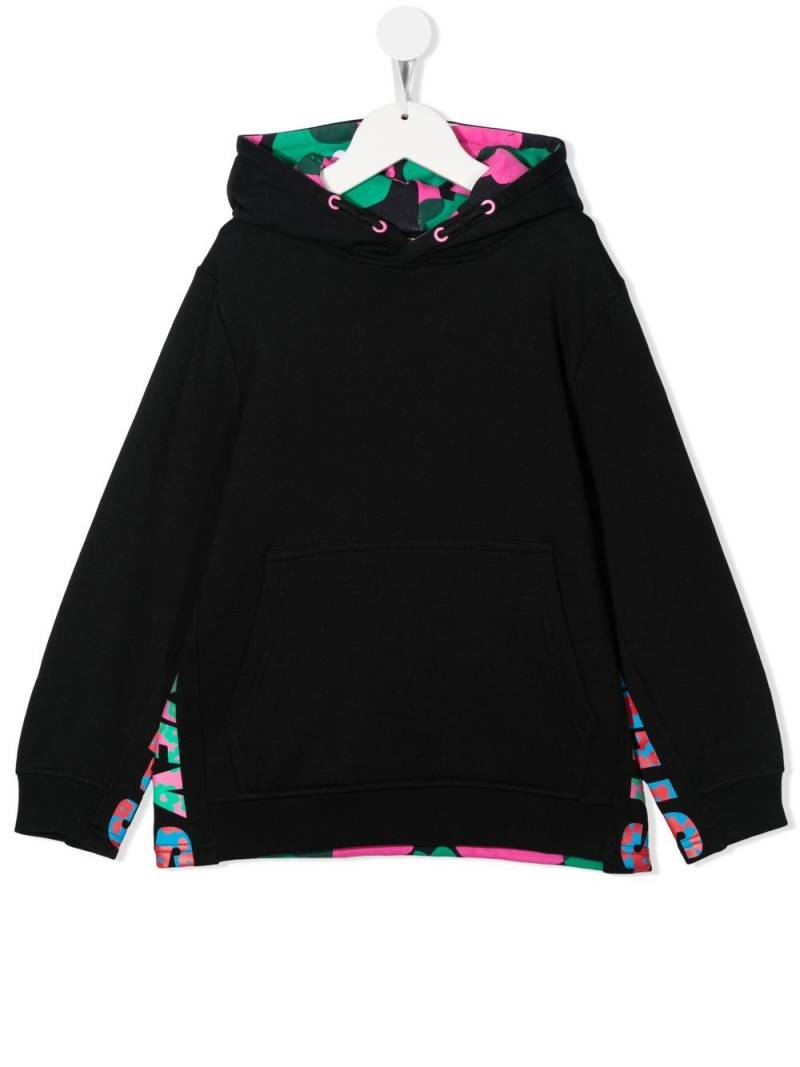 Stella McCartney Kids floral-print panelled hoodie - Black von Stella McCartney Kids