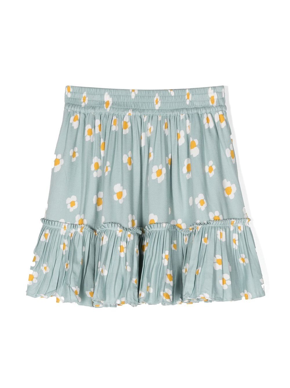 Stella McCartney Kids floral-print ruffle skirt - Blue von Stella McCartney Kids