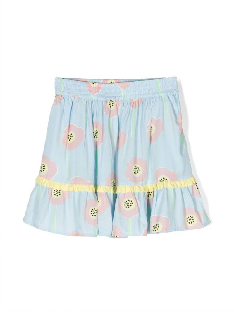 Stella McCartney Kids floral-print ruffled skirt - Blue von Stella McCartney Kids