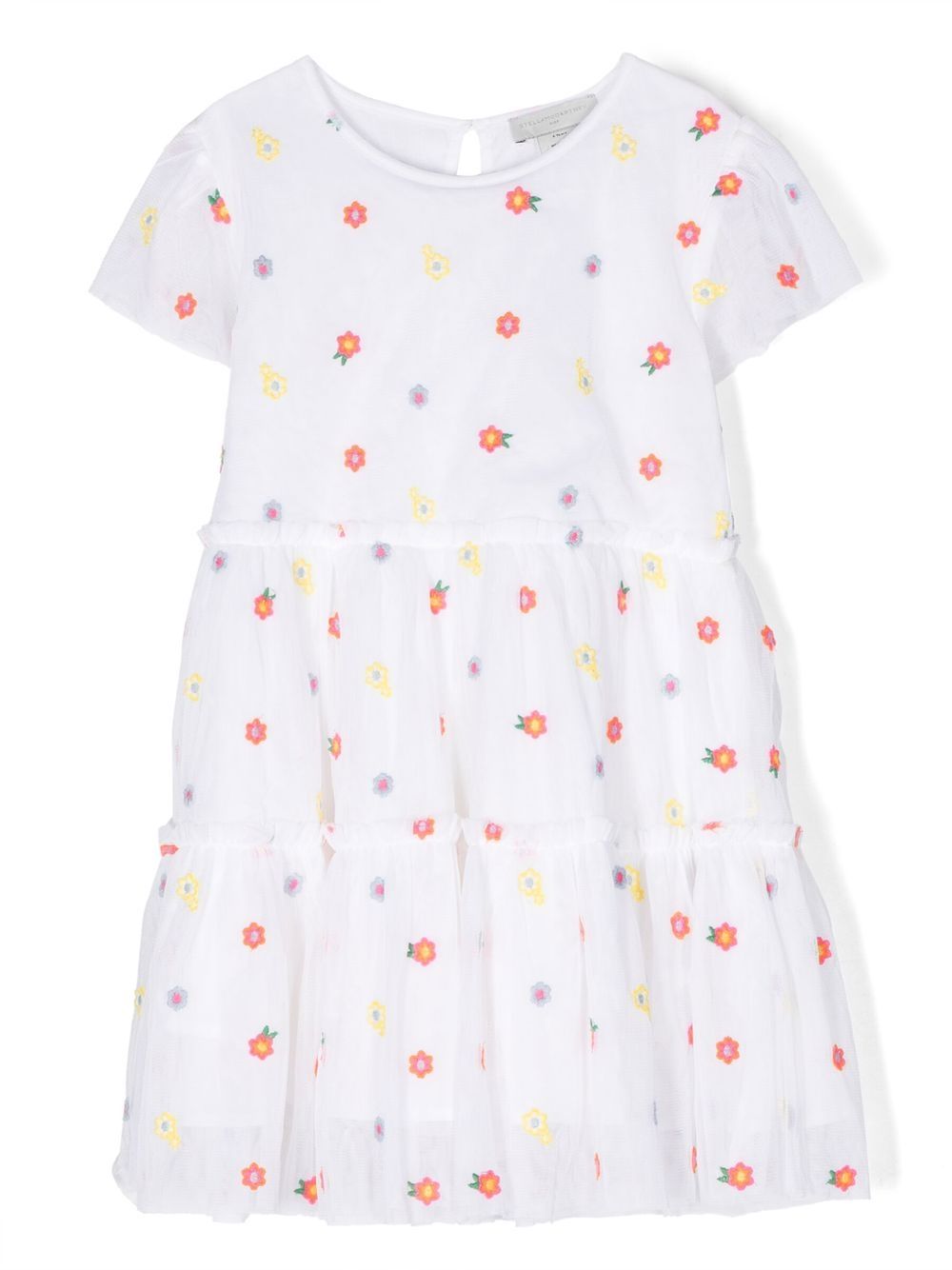 Stella McCartney Kids floral-print tiered dress - White von Stella McCartney Kids