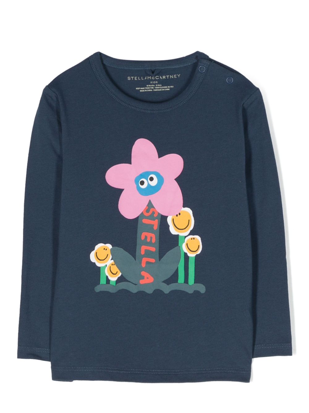 Stella McCartney Kids flower-print long-sleeve T-shirt - Blue von Stella McCartney Kids