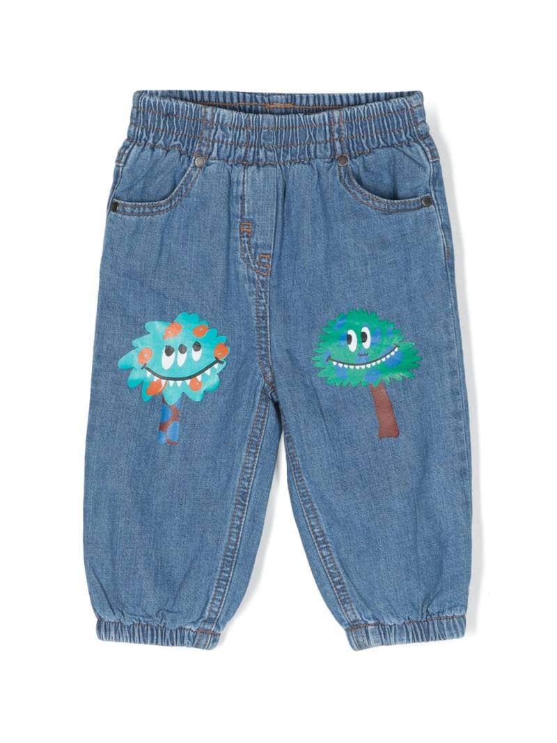 Stella McCartney Kids graphic-print cotton jeans - Blue von Stella McCartney Kids