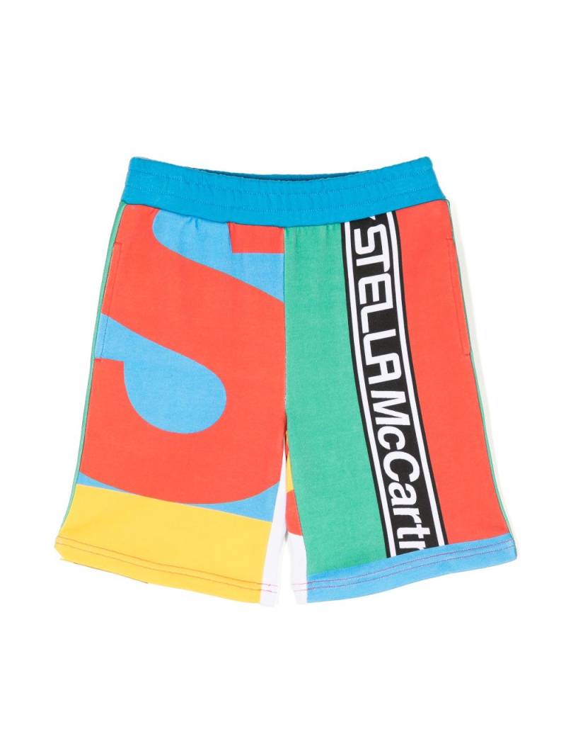 Stella McCartney Kids graphic-print cotton shorts - Blue von Stella McCartney Kids