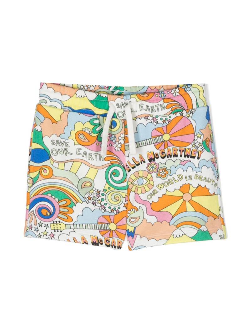 Stella McCartney Kids graphic-print cotton shorts - White von Stella McCartney Kids