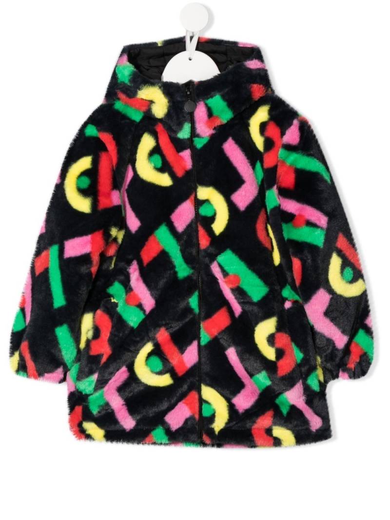 Stella McCartney Kids graphic-print hooded coat - Blue von Stella McCartney Kids