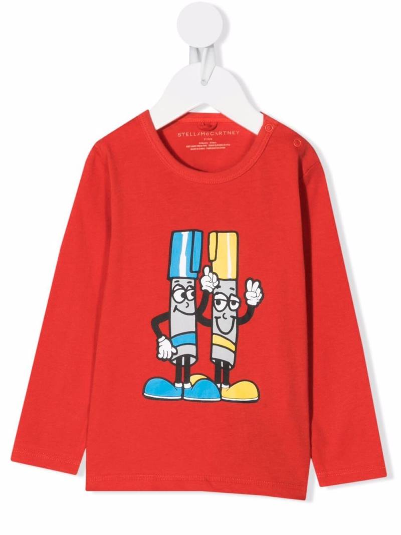 Stella McCartney Kids graphic-print longsleeved T-shirt - Red von Stella McCartney Kids