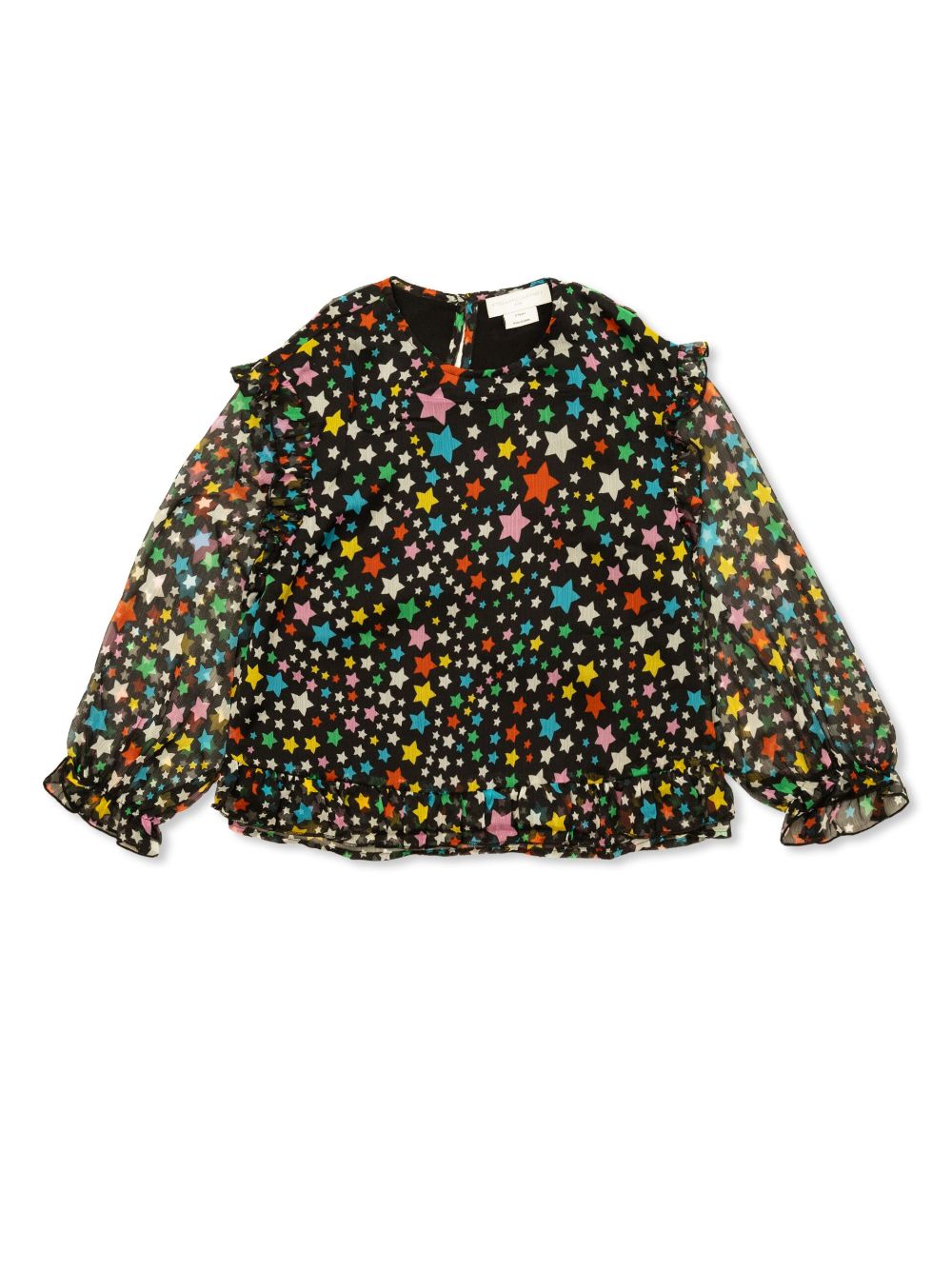 Stella McCartney Kids graphic-print ruffled blouse - Black von Stella McCartney Kids