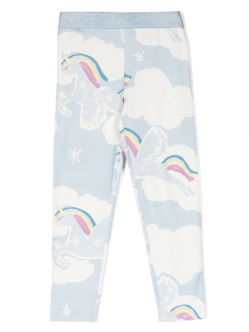 Stella McCartney Kids graphic-print stretch-cotton leggings - Blue von Stella McCartney Kids