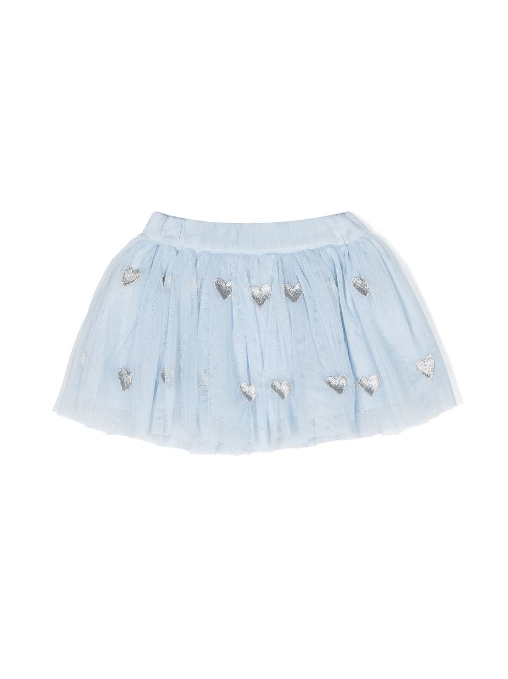 Stella McCartney Kids heart-embroidery tulle skirt - Blue von Stella McCartney Kids