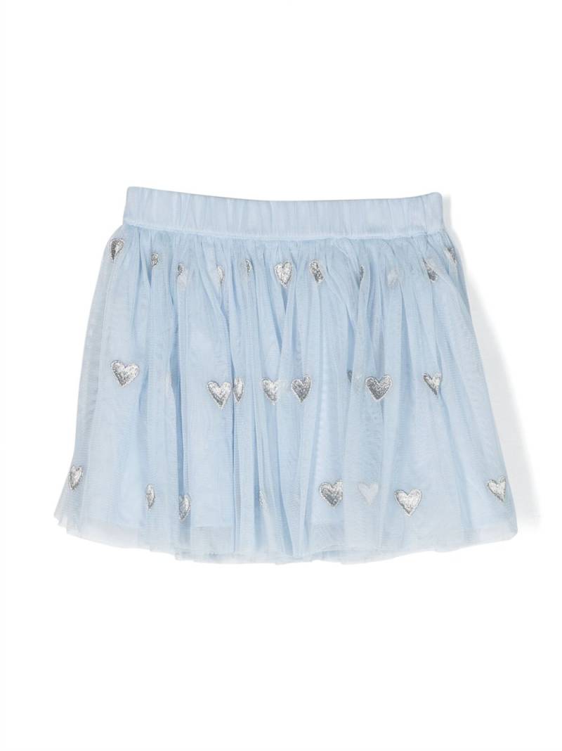 Stella McCartney Kids heart-motif embroidered skirt - Blue von Stella McCartney Kids