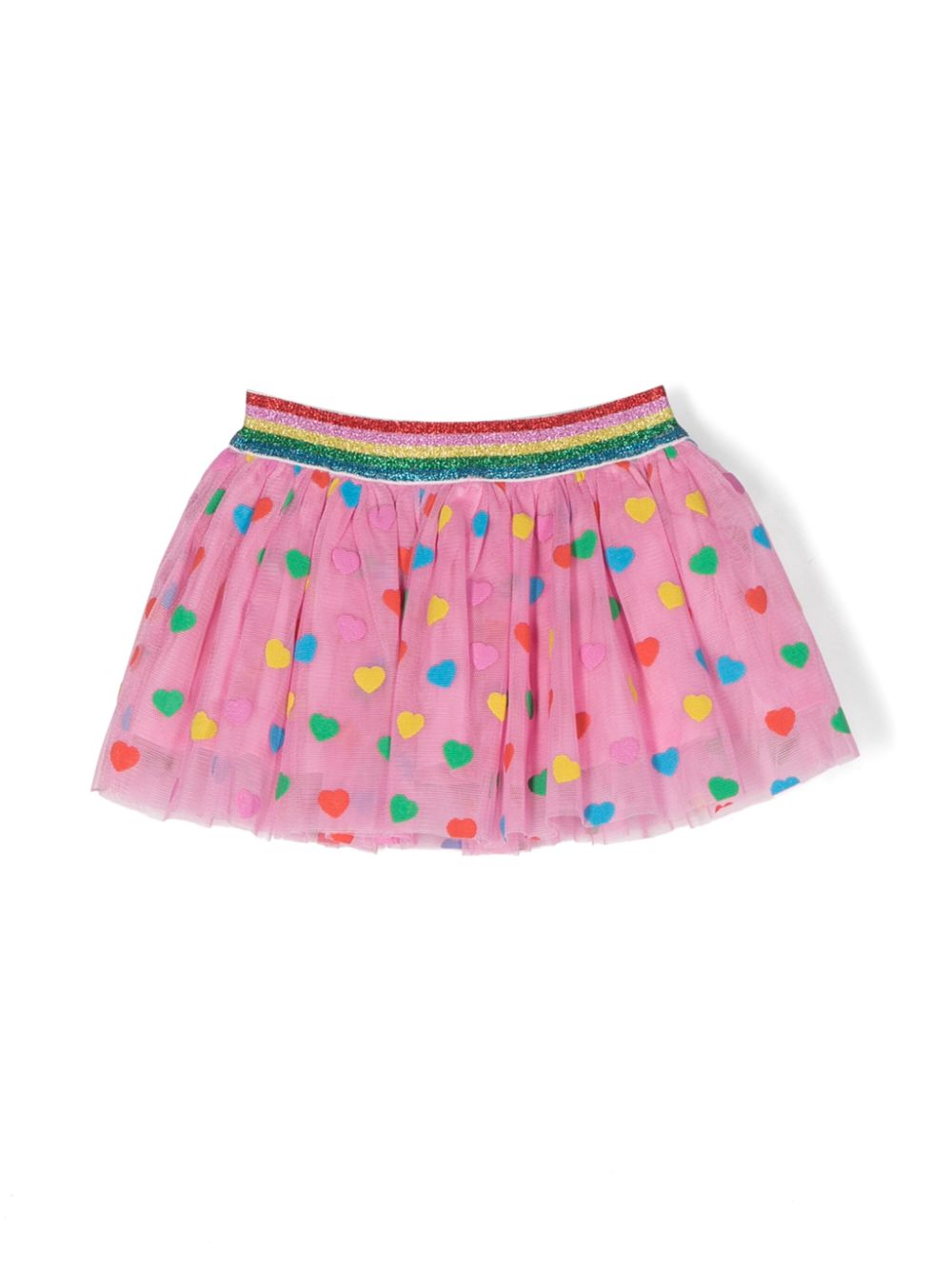 Stella McCartney Kids heart-patches rainbow-waistband tutu - Pink von Stella McCartney Kids