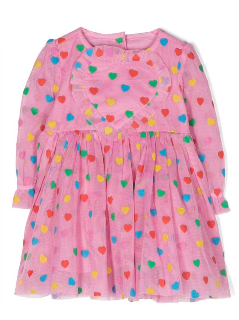 Stella McCartney Kids heart-print tulle-panels dress - Pink von Stella McCartney Kids