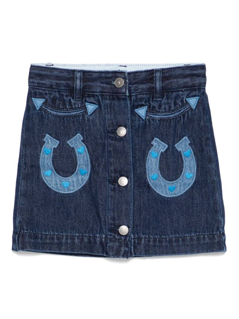 Stella McCartney Kids horse-appliqué denim skirt - Blue von Stella McCartney Kids