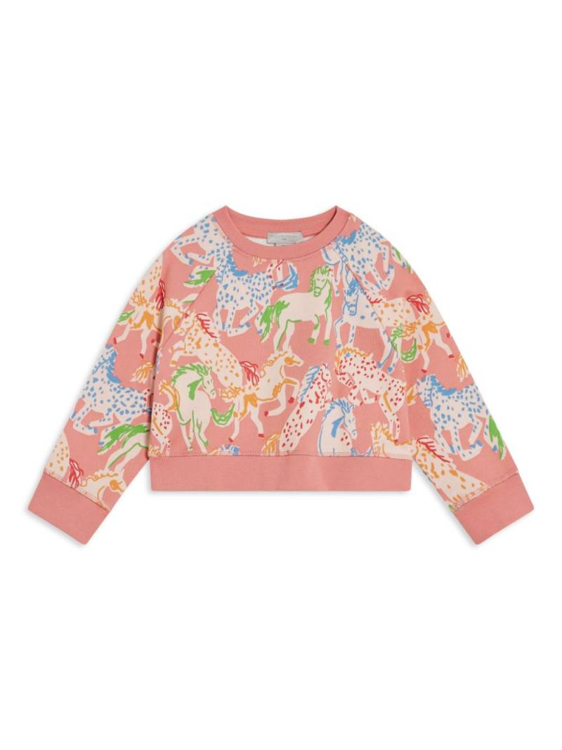 Stella McCartney Kids horse-print sweatshirt - Pink von Stella McCartney Kids