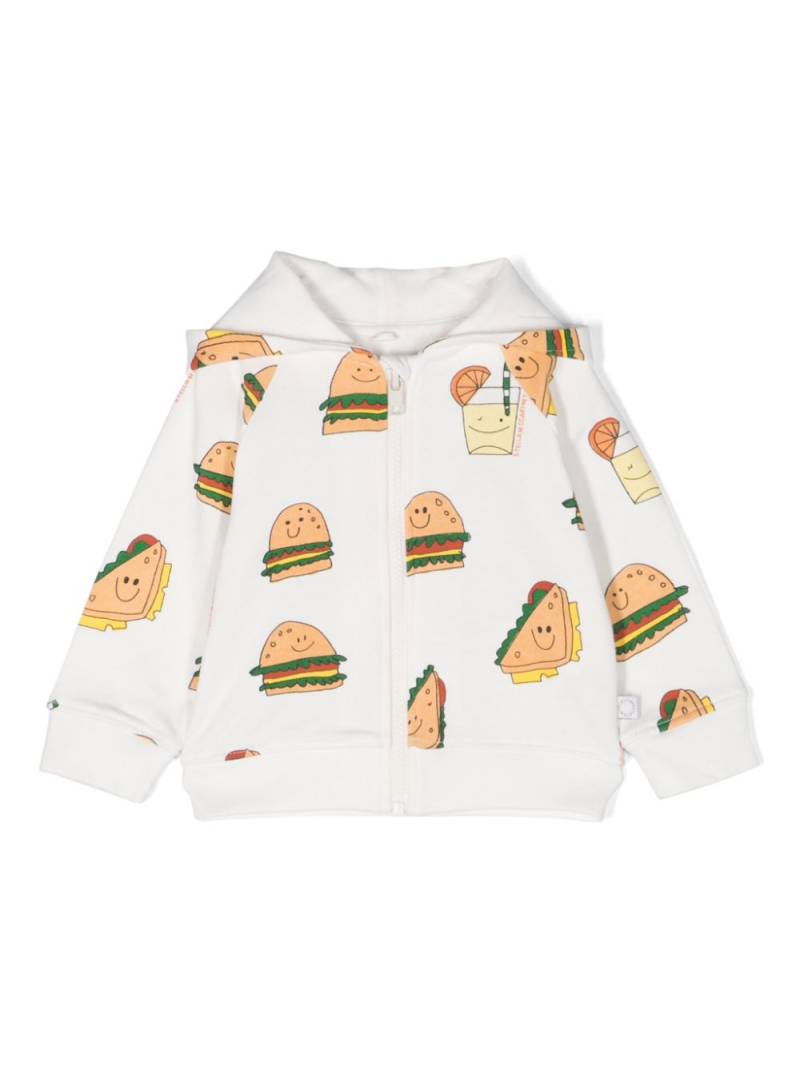 Stella McCartney Kids illustration-print cotton zip-up hoodie - White von Stella McCartney Kids