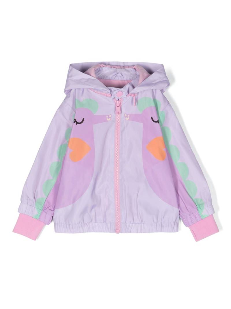 Stella McCartney Kids illustration-print hooded bomber jacket - Purple von Stella McCartney Kids