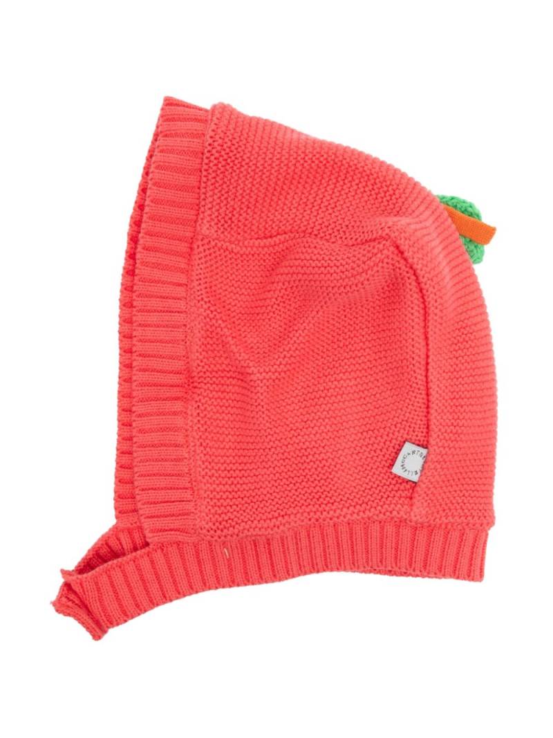 Stella McCartney Kids leaf-embroidered knitted hat - Pink von Stella McCartney Kids