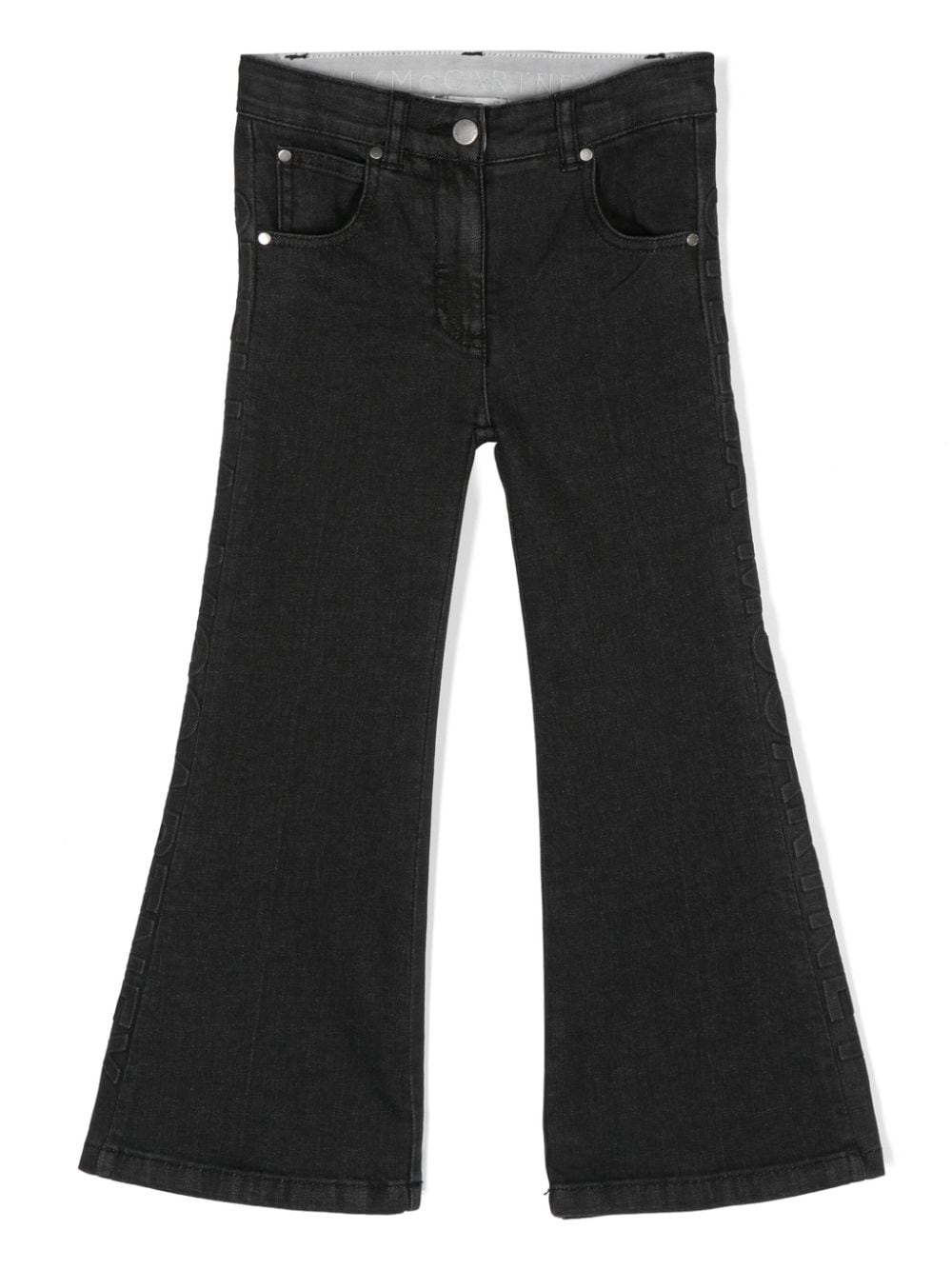 Stella McCartney Kids logo-embossed flared jeans - Black von Stella McCartney Kids