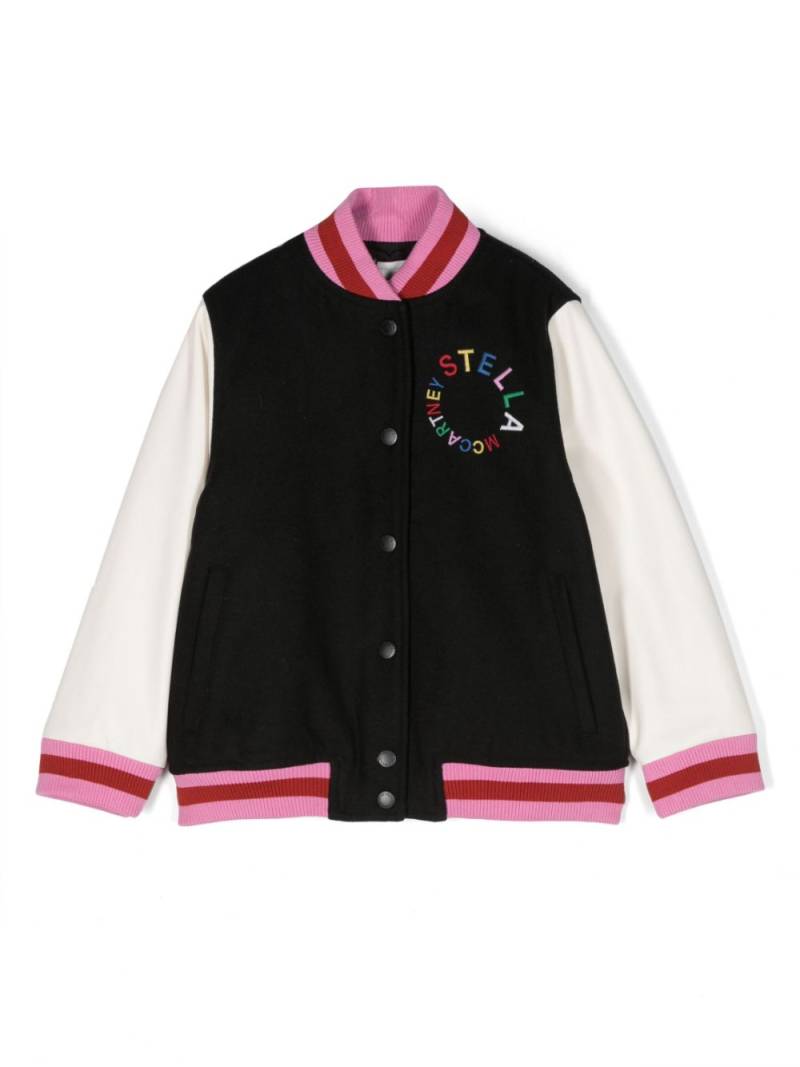 Stella McCartney Kids logo-embroidered bomber jacket - Black von Stella McCartney Kids